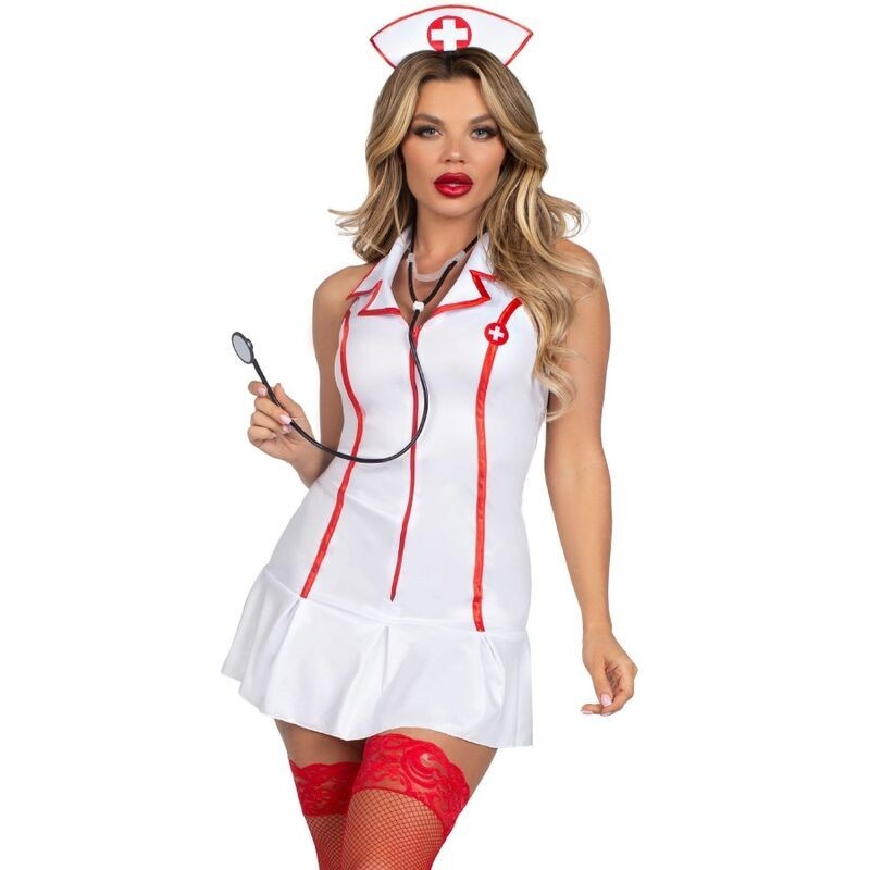 LEG AVENUE - COSTUME D'INFIRMIÈRE EN CHEF BLANC S/M LEG AVENUE - COSTUME D'INFIRMIÈRE EN CHEF BLANC S/M