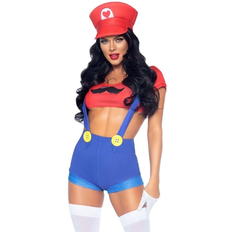 LEG AVENUE - COSTUME SEXY MARIO BROS ROUGE/BLEU S LEG AVENUE - COSTUME SEXY MARIO BROS ROUGE/BLEU S