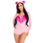 LEG AVENUE - TEDDY BEAR VELVET BODYSUIT PINK S LEG AVENUE - TEDDY BEAR VELVET BODYSUIT PINK S