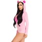 LEG AVENUE - TEDDY BEAR VELVET BODYSUIT PINK S LEG AVENUE - TEDDY BEAR VELVET BODYSUIT PINK S