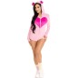 LEG AVENUE - TEDDY BEAR VELVET BODYSUIT PINK M LEG AVENUE - TEDDY BEAR VELVET BODYSUIT PINK M