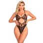 SUBBLIME - 955212 BODY TRANSPARENT AVEC DENTELLE CREUSE NOIRE S/M SUBBLIME - 955212 BODY TRANSPARENT AVEC DENTELLE CREUSE NOIRE S/M