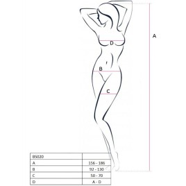 PASSION - FEMME BS020 BODYSTOCKING BLANC TAILLE UNIQUE