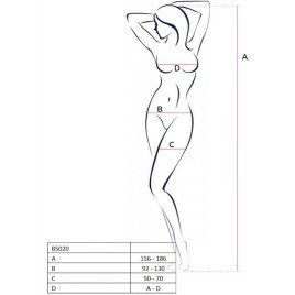 PASSION - FEMME BS020 BODYSTOCKING BLANC TAILLE UNIQUE