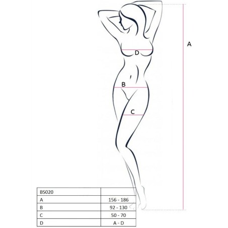 PASSION - FEMME BS020 BODYSTOCKING BLANC TAILLE UNIQUE