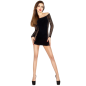 PASSION - WOMAN BS025 BODYSTOCKING SCHWARZ KLEIDERSTIL EINE GRÖSSE