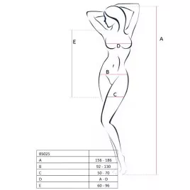 PASSION - WOMAN BS025 BODYSTOCKING ABITO NERO STILE TAGLIA UNICA