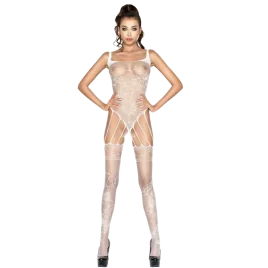 PASSION - WOMAN BS034 WHITE BODYSTOCKING ONE SIZE