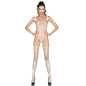 PASSION - WOMAN BS034 WEISSER BODYSTOCKING, EINE GRÖSSE