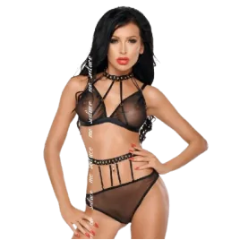ME-SEDUCE - DOTTY SET DUE PEZZI NERO XXL/XXXL
