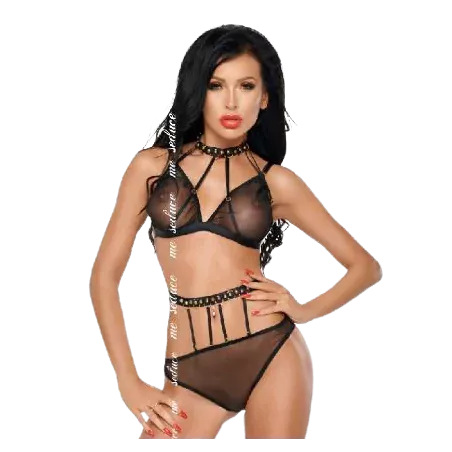 ME-SEDUCE - DOTTY SET ZWEI STÜCK SCHWARZ XXL/XXXL