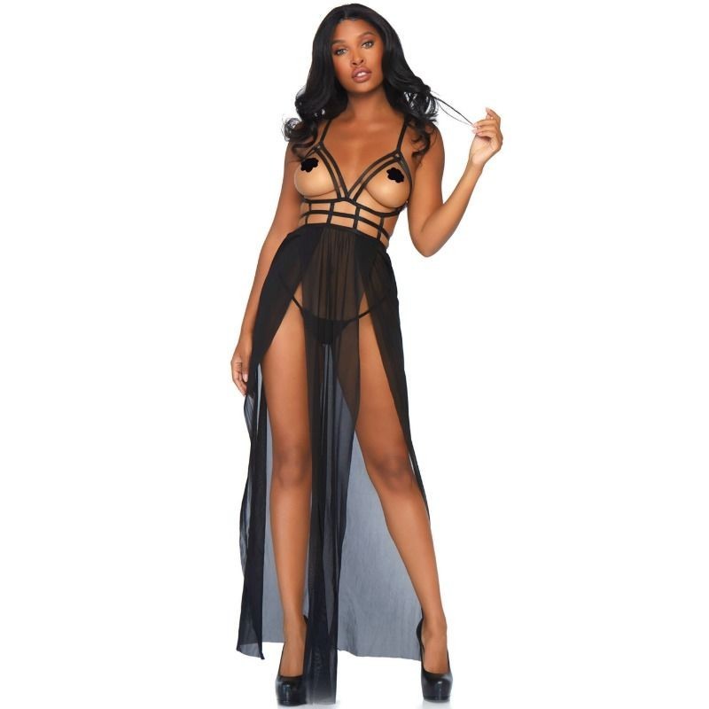 LEG AVENUE - CAGE MAXIKLEID UND TANGA S/M LEG AVENUE - CAGE MAXIKLEID UND TANGA S/M