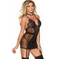 SUBBLIME - CHEMISE GARTER BELT NOIR L / XL SUBBLIME - CHEMISE GARTER BELT NOIR L / XL