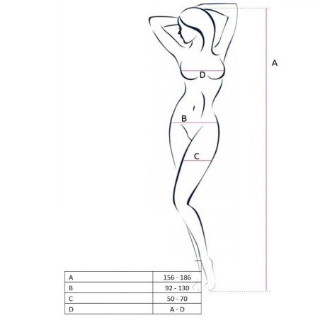 PASSION WOMAN BS057 BODYSTOCKING WHITE ONE SIZE