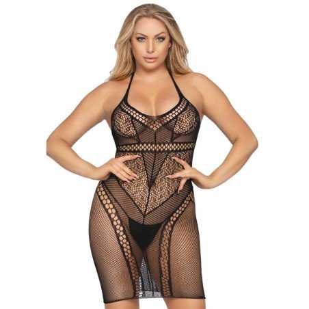 LEG AVENUE - MINI ROBE MULTI FILET TAILLE UNIQUE - BLANC