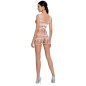 PASSION - WOMAN BS089 WEISSER BODYSTOCKING, EINE GRÖSSE