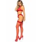 LEG AVENUE - THREE PIECES SET ONE SIZE - RED LEG AVENUE - THREE PIECES SET ONE SIZE - RED
