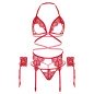 LEG AVENUE - ENSEMBLE QUATRE PIÈCES SOUTIEN-GORGE, STRING, PORTE-JARRETELLES ET POIGNETS TAILLE UNIQUE - BLANC LEG AVENUE - ENSEMBLE QUATRE PIÈCES SOUTIEN-GORGE, STRING, PORTE-JARRETELLES ET POIGNETS TAILLE UNIQUE - BLANC