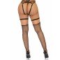 LEG AVENUE - JARRATIÈRE HAUTE EN CUIR VÉGÉTALIEN TAILLE UNIQUE - ROSE