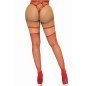 LEG AVENUE - JARRATIÈRE HAUTE EN CUIR VÉGÉTALIEN TAILLE UNIQUE - ROSE