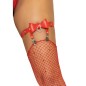 LEG AVENUE - JARRATIÈRE HAUTE EN CUIR VÉGÉTALIEN TAILLE UNIQUE - ROSE
