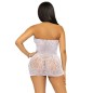 LEG AVENUE - RHINESTONE HALTER MINI DRESS ONE SIZE - WHITE LEG AVENUE - RHINESTONE HALTER MINI DRESS ONE SIZE - WHITE