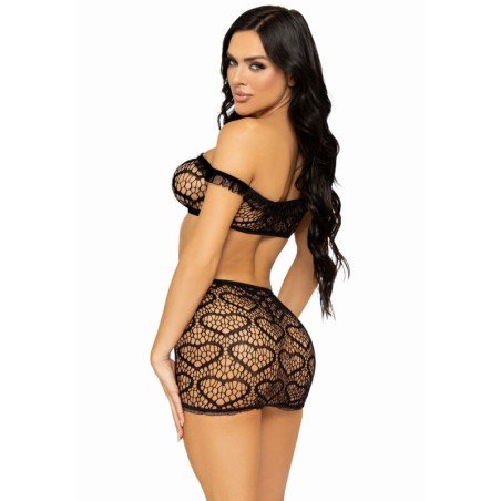 LEG AVENUE - ENSEMBLE TROIS PIÈCES TOP, MINI-JUPE ET STRING TAILLE UNIQUE - ROUGE
