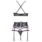 LIVCO CORSETTI FASHION - SNEHANA LC 90443 BH + STRUMPFGÜRTEL + HÖSCHE SCHWARZ L/XL