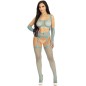 LEG AVENUE - CROP TOP STOCKINGS GLOVES BLUE LEG AVENUE - CROP TOP STOCKINGS GLOVES BLUE