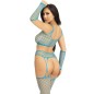 LEG AVENUE - CROP TOP STOCKINGS GLOVES BLUE LEG AVENUE - CROP TOP STOCKINGS GLOVES BLUE