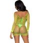 LEG AVENUE - ROBE EN RÉSILLE À MANCHES LONGUES VERT TAILLE UNIQUE LEG AVENUE - ROBE EN RÉSILLE À MANCHES LONGUES VERT TAILLE UNIQUE