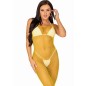 LEG AVENUE - LANGES NETZKLEID GELB EINE GRÖSSE