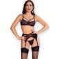 CHILIROSE - CR 4693 SET QUATRE PIÈCES ROSE/NOIR XL CHILIROSE - CR 4693 SET QUATRE PIÈCES ROSE/NOIR XL
