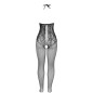 SUBBLIME - 951849 BODYSTOCKING RÉSILLE OUVERT ET COL LICOU NOIR TAILLE UNIQUE