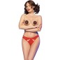 CHILIROSE - CR 4839 SET NATALE COPRI CAPEZZOLI + SLIP ROSSO S/M