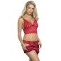 SUBBLIME - 953898 CHEMISIER DE NUIT EN SOIE ET DENTELLE + CULOTTE ROUGE S/M SUBBLIME - 953898 CHEMISIER DE NUIT EN SOIE ET DENTELLE + CULOTTE ROUGE S/M