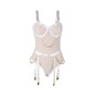 SUBBLIME - 954284 BODY AVEC CHAÎNES + PORTE-JARRETELLES BLANC S/M
