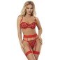 SUBBLIME - 954321 SOUTIEN-GORGE + STRING + PORTE-JARRETELLES IMPRIMÉ COEUR ROUGE S/M SUBBLIME - 954321 SOUTIEN-GORGE + STRING + PORTE-JARRETELLES IMPRIMÉ COEUR ROUGE S/M