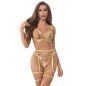 SUBBLIME - 954345 SOUTIEN-GORGE + STRING + PORTE-JARRETELLES MOTIF FLORAL JAUNE S/M SUBBLIME - 954345 SOUTIEN-GORGE + STRING + PORTE-JARRETELLES MOTIF FLORAL JAUNE S/M