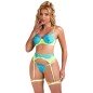 SUBBLIME - 955311 ENSEMBLE SOUTIEN-GORGE AVEC LIGNES DENTELLE ET JARRETELLE VERT ET BLEU S/M SUBBLIME - 955311 ENSEMBLE SOUTIEN-GORGE AVEC LIGNES DENTELLE ET JARRETELLE VERT ET BLEU S/M