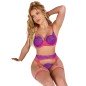 SUBBLIME - 955366 ENSEMBLE SOUTIEN-GORGE AVEC LIGNES DE DENTELLE ET JARRETELLES ROSE ET VIOLET L/XL SUBBLIME - 955366 ENSEMBLE SOUTIEN-GORGE AVEC LIGNES DE DENTELLE ET JARRETELLES ROSE ET VIOLET L/XL
