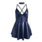 SUBBLIME - 955427 ROBE À BRETELLES EN CUIR BLEU L/XL SUBBLIME - 955427 ROBE À BRETELLES EN CUIR BLEU L/XL