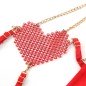 SUBBLIME - 955519 ENSEMBLE SOUTIEN-GORGE AVEC CHAÎNES ET COEUR EN MAILLE ROUGE S/M SUBBLIME - 955519 ENSEMBLE SOUTIEN-GORGE AVEC CHAÎNES ET COEUR EN MAILLE ROUGE S/M
