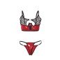 SUBBLIME - 955540 ENSEMBLE SOUTIEN-GORGE À FERMETURE ÉCLAIR EN CUIR VERNI ROUGE L/XL SUBBLIME - 955540 ENSEMBLE SOUTIEN-GORGE À FERMETURE ÉCLAIR EN CUIR VERNI ROUGE L/XL