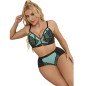 SUBBLIME - 955564 ENSEMBLE SOUTIEN-GORGE À FERMETURE ÉCLAIR EN CUIR VERNI VERT L/XL SUBBLIME - 955564 ENSEMBLE SOUTIEN-GORGE À FERMETURE ÉCLAIR EN CUIR VERNI VERT L/XL