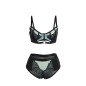 SUBBLIME - 955564 ENSEMBLE SOUTIEN-GORGE À FERMETURE ÉCLAIR EN CUIR VERNI VERT L/XL SUBBLIME - 955564 ENSEMBLE SOUTIEN-GORGE À FERMETURE ÉCLAIR EN CUIR VERNI VERT L/XL