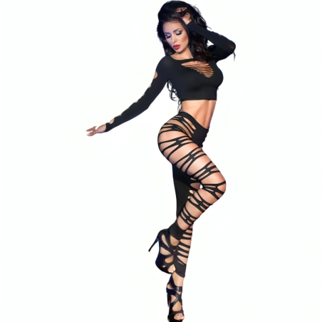 CHILIROSE - CR 3654 TOP  LEGGINS ROSE S/M