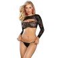 SUBBLIME - 952334 MANCHES LONGUES ET ENSEMBLE RÉSEAU POITRINE OUVERTE NOIR TAILLE UNIQUE