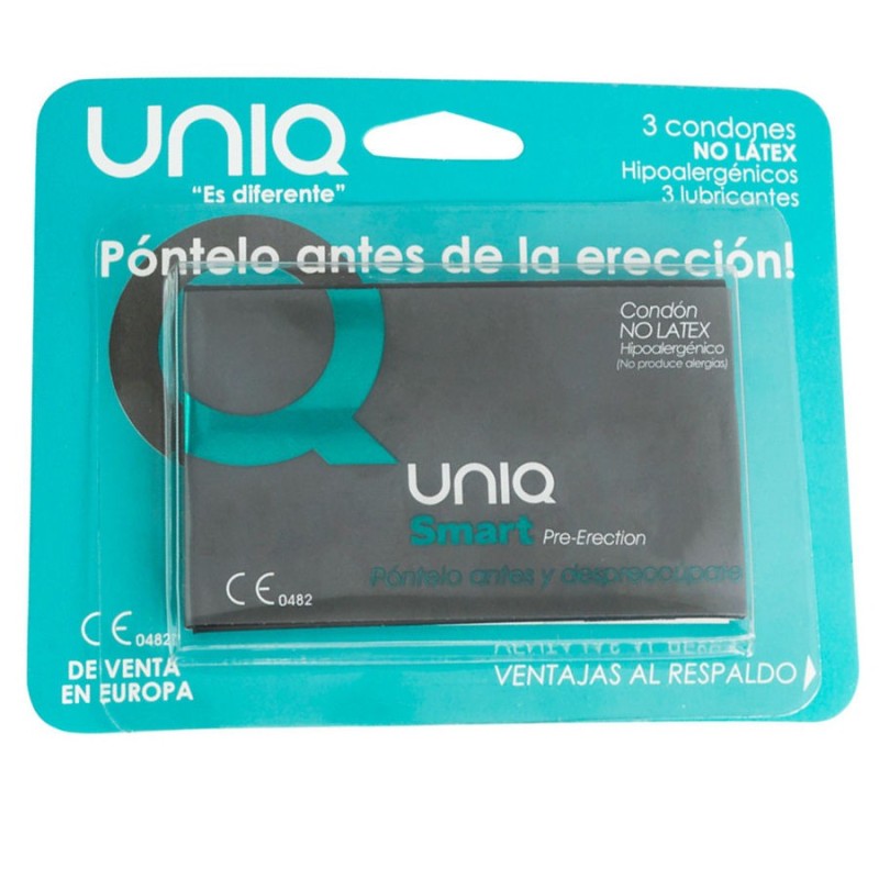 UNIQ - SMART LATEX FREE PRE-ERECTION CONDOMS 3 UNITS UNIQ - SMART LATEX FREE PRE-ERECTION CONDOMS 3 UNITS