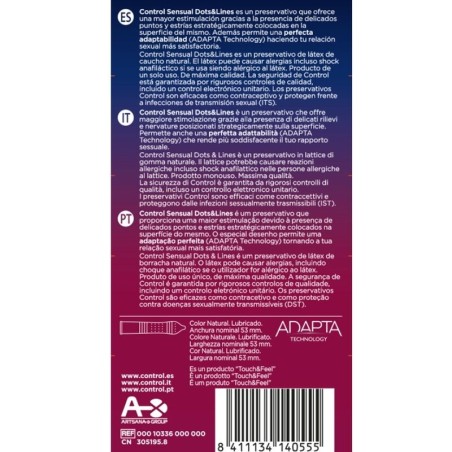 CONTROL - POINTS LIGNES SENSUELLES POINTS ET VERGETURES 12 UNITÉS